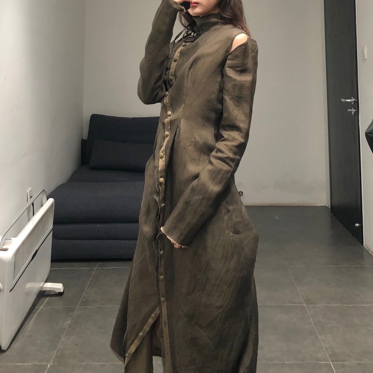 mutedance草木灰色连衣裙md19ss09