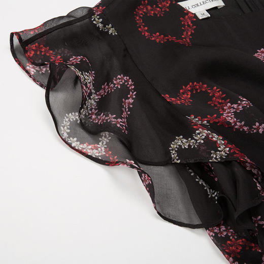 PF82A斯尔丽夏季新品丝质爱心印花常规款宽松公主短袖连衣裙 商品图4