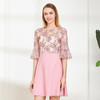 PG82C斯尔丽夏季新款花色气质蕾丝修身时尚中袖短连衣裙 商品缩略图0