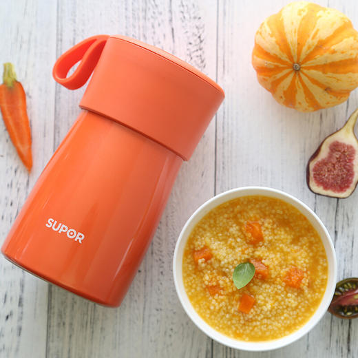 苏泊尔（508538）(SUPOR)304不锈钢魔法大容量焖烧杯500ml保温桶儿童饭盒通用真空保温杯KC50BA1暖月橘炊具厨具 商品图1