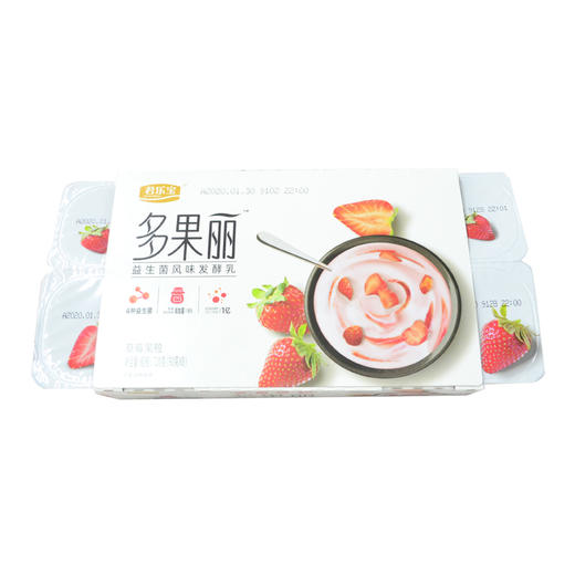 君乐宝多果丽益生菌草莓果粒风味发酵乳90g*8 商品图0