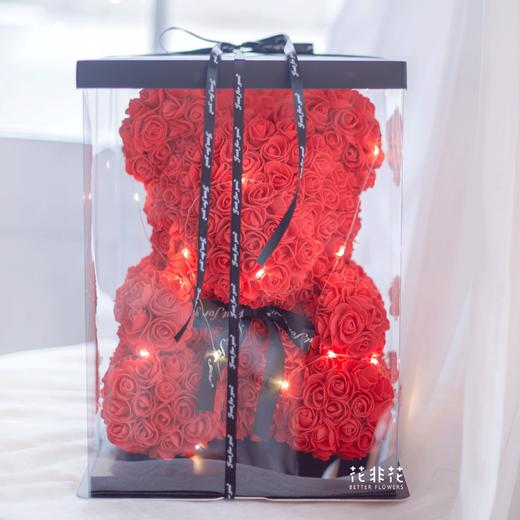 《大红色网红熊》PE仿真花带灯/不带灯款 商品图1