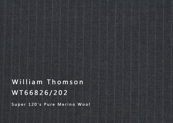 WT66826-202 纯毛高支花呢 【深灰 细条 斜纹 W100】(901)