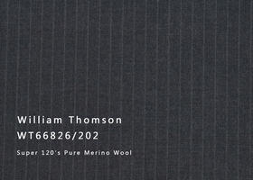 WT66826-202 纯毛高支花呢 【深灰 细条 斜纹 W100】(901)
