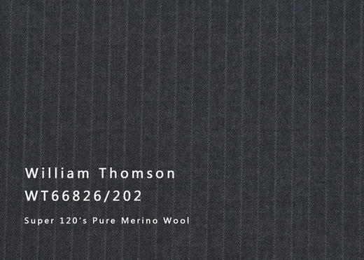 WT66826-202 纯毛高支花呢 【深灰 细条 斜纹 W100】(901) 商品图0