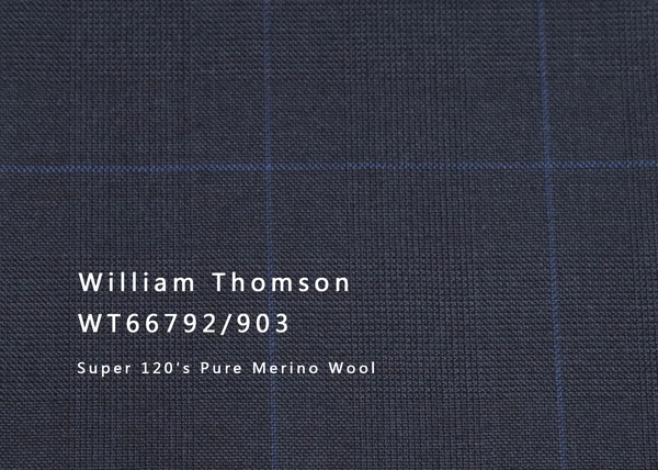 WT66792-903 纯毛高支花呢 【蓝色 大格 板司呢 W100】(901)