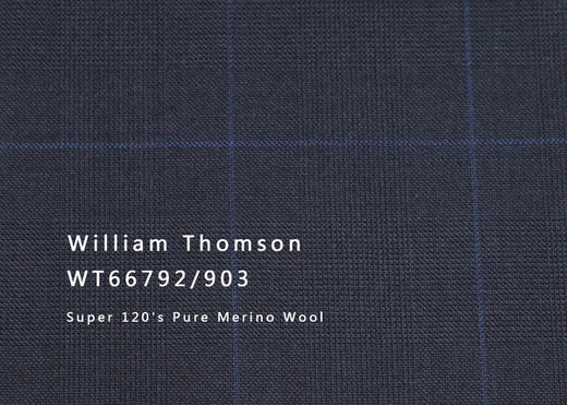WT66792-903 纯毛高支花呢 【蓝色 大格 板司呢 W100】(901) 商品图0