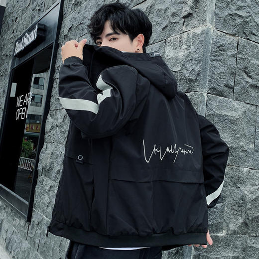 男士夹克外套春季外套男士韩版潮流修身上衣休闲帅气棒球服连帽男装 商品图2