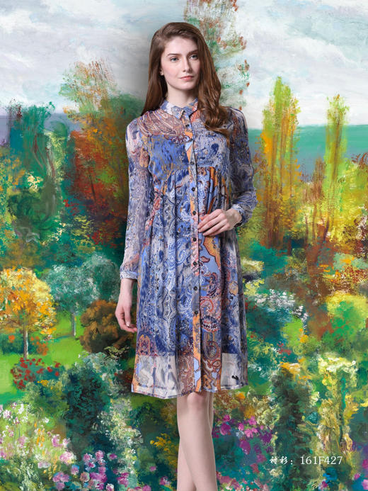 【伯妮斯茵】161F427--衬衣裙 --《梵高的花园》 商品图2