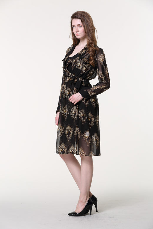 【伯妮斯茵】161F299--黑色衬衫--叶落--《生命之美-梵高的花园》 商品图4