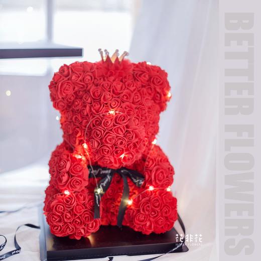 《大红色网红熊》PE仿真花带灯/不带灯款 商品图2