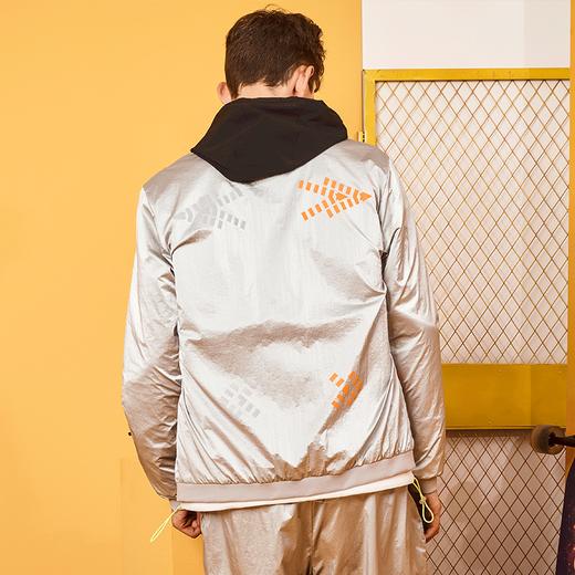 KELME卡尔美 运动潮流梭织外套新款春季夹克男士拉链银色上衣 商品图4