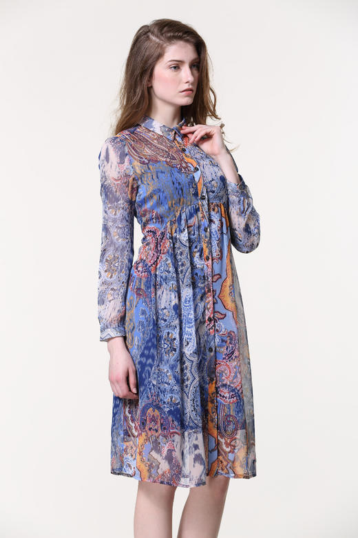 【伯妮斯茵】161F427--衬衣裙 --《梵高的花园》 商品图0