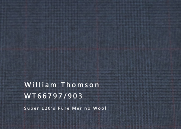 WT66797-903 纯毛高支花呢 【深蓝 大格 板司呢 W100】(902)