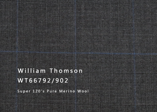 WT66792-902 纯毛高支花呢 【深灰 大格 板司呢 W100】(901)
