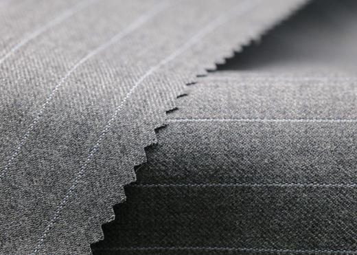 WT66791-201 纯毛高支花呢 【灰色 条纹 斜纹 W100】(901) 商品图1