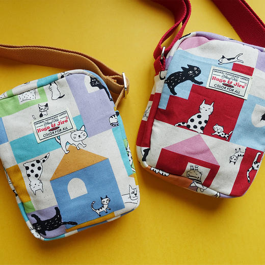 HUJI祤集Toast斜挎包插画房子小猫 商品图0