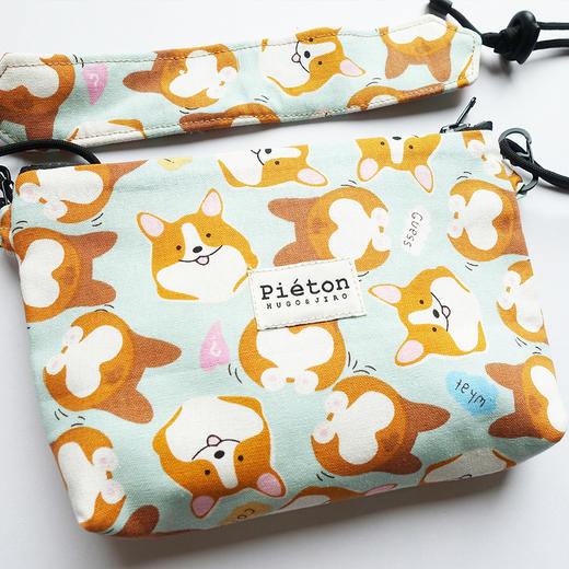 HUJI祤集pieton斜挎包插画corgi柯基小屁屁 商品图4