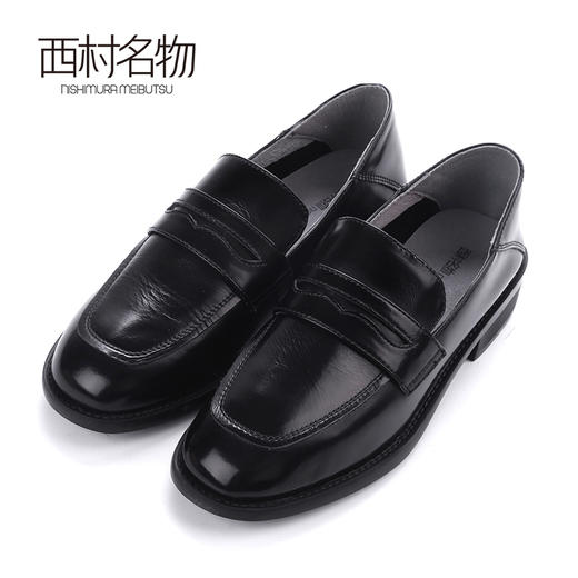 西村名物2020春季新款百搭舒适休闲乐福鞋低跟平底皮单鞋女 X20CM16061 商品图1