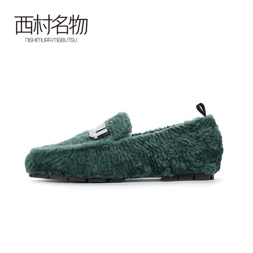 西村名物2020新款春季慵懒时髦毛毛鞋百搭圆头乐福鞋女单鞋 X20AM16091 商品图3