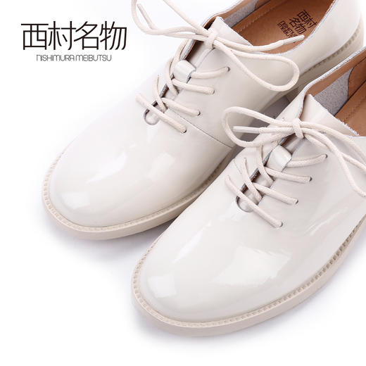 西村名物2020春季新款漆皮百搭圆头小皮鞋粗低跟女鞋-X20AM16421 商品图4