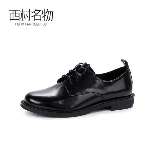 西村名物2020春季新品魅力英伦圆头牛漆皮中跟小皮鞋女X20AM19271 商品图2