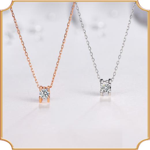 牛头款钻石项链18k玫瑰金色白金色钻石链牌 商品图1