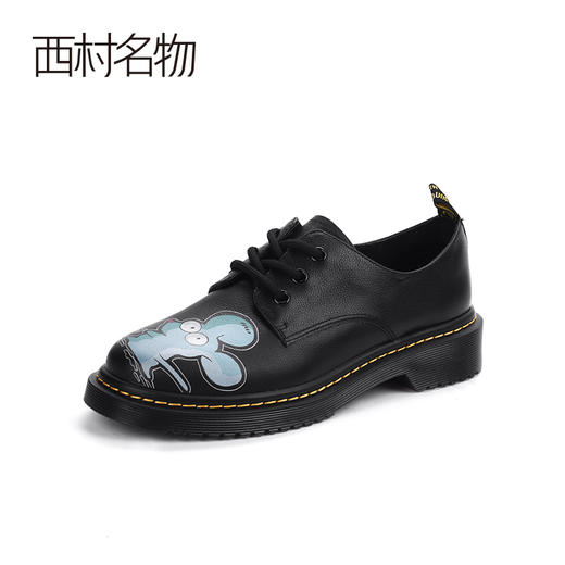 西村名物2020春季新品玩趣系列老鼠图案英伦马丁小皮鞋女单 17261 商品图3