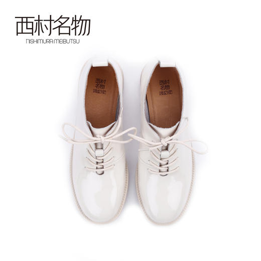 西村名物2020春季新款漆皮百搭圆头小皮鞋粗低跟女鞋-X20AM16421 商品图2