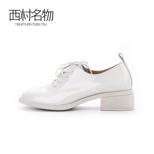 西村名物2020春季新款漆皮百搭圆头小皮鞋粗低跟女鞋-X20AM16421 商品图3