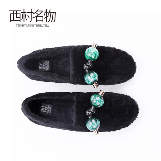 西村名物2020春季新款时髦装饰毛毛平底鞋乐福鞋女单鞋 20AM19241 商品图1