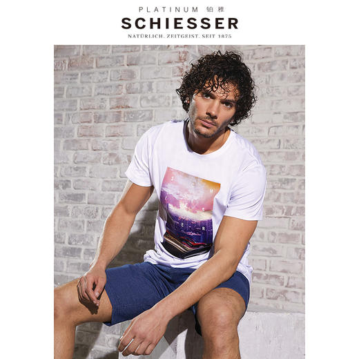 【100%丝光棉】SCHIESSER/舒雅铂雅SPEED极速系列男士丝光棉短袖上衣99/17131U 商品图0