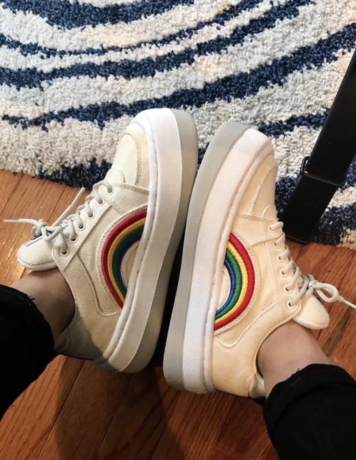 瑞典时尚品牌 eytys帆布彩虹鞋增高5公分