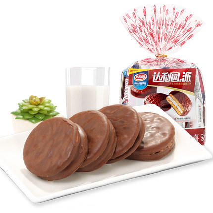 达利园巧克力味涂饰蛋类芯饼300g 商品图1