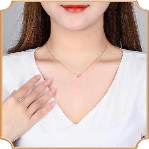 牛头款钻石项链18k玫瑰金色白金色钻石链牌 商品图2