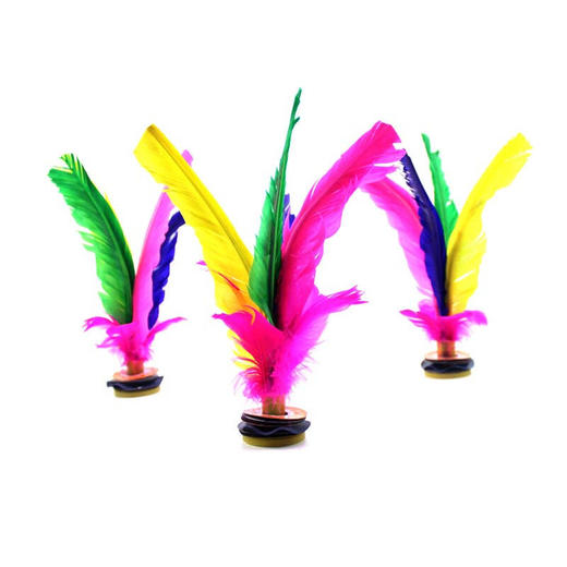 杜威克 毽子大号鹅毛羽毛彩色比赛毽球牛筋底花键儿童毽子15个装 商品图2