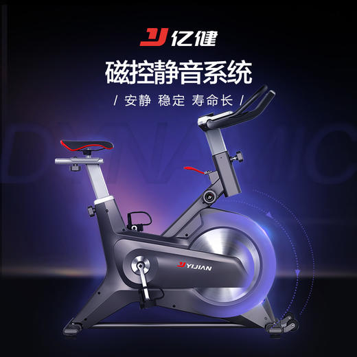 亿健 动感单车家用磁控静音健身车自行车健身器材灰色心率款 商品图3