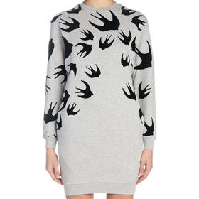 MCQ 麦昆 女装 经典款棉质绒面飞燕徽标卫衣式女士连衣裙 灰色 379194 RLT87 1225