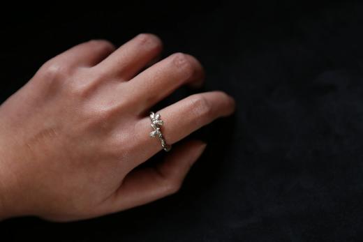 CHEZ BOQUE 庭园的馈赠系列原创手工925银戒指《藤堇2号》 商品图3