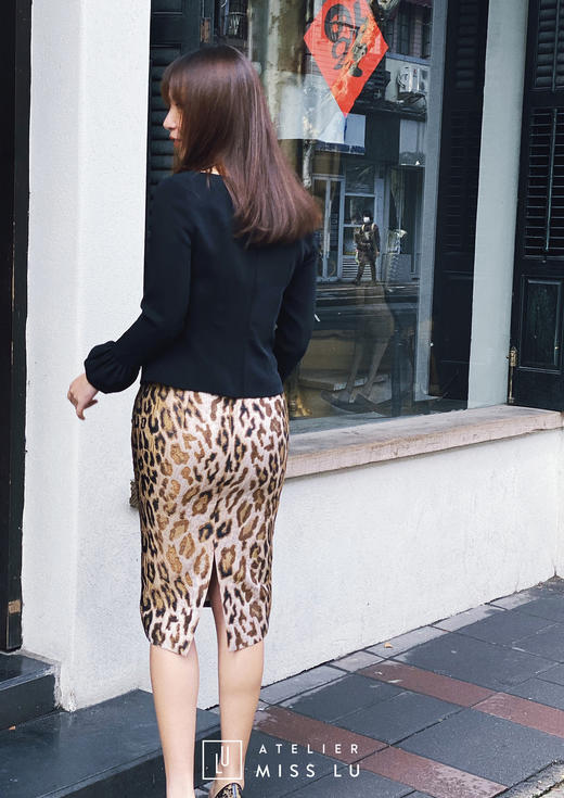 AtelierMissLu /Rosara-包臀紧身豹纹半裙 商品图1