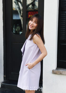 AtelierMissLu /Violetta-浅紫色褶饰无袖裙