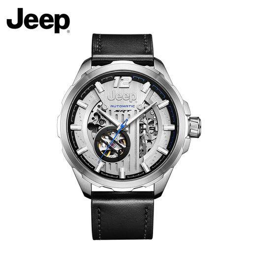 吉普(JEEP)手表 大切诺基系列 机械表男表 镂空全自动 皮带防水 男士腕表 商品图0