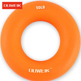 杜威克 握力圈男士专业练手力女士握力器橡胶圈康复训练手指健身器 圆形橙色50磅