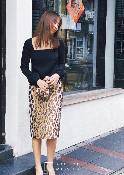 AtelierMissLu /Rosara-包臀紧身豹纹半裙 商品图2