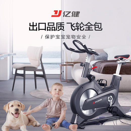 亿健 动感单车家用磁控静音健身车自行车健身器材灰色心率款 商品图4