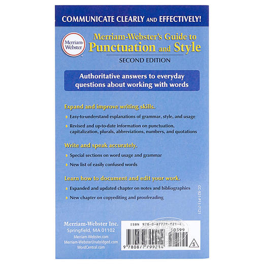 【中商原版】英文原版Guide to Punctuation and Style 韦氏英语指南 标点符号和风格指南  写作指南 商品图1