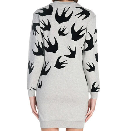 MCQ 麦昆 女装 经典款棉质绒面飞燕徽标卫衣式女士连衣裙 灰色 379194 RLT87 1225 商品图2