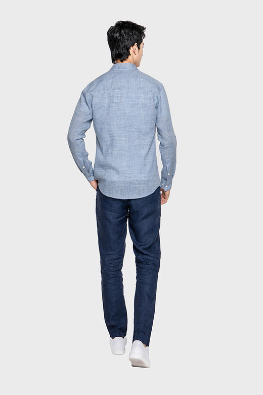 callisto一字领刺绣纯麻衬衫 SPCSL055BL 商品图3