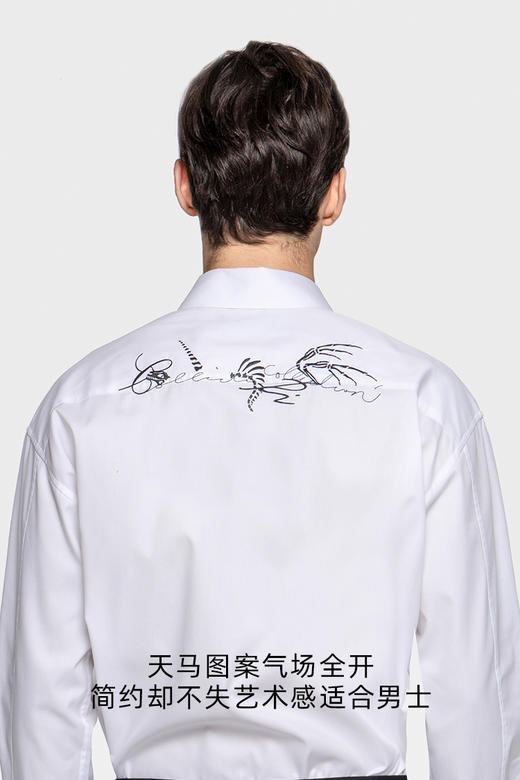 callisto白色刺绣小尖领衬衫 SPCSL021WH 商品图4