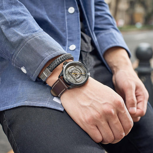 吉普jeep手表大切诺基系列全自动机械表男皮带日历男士商务腕表经典